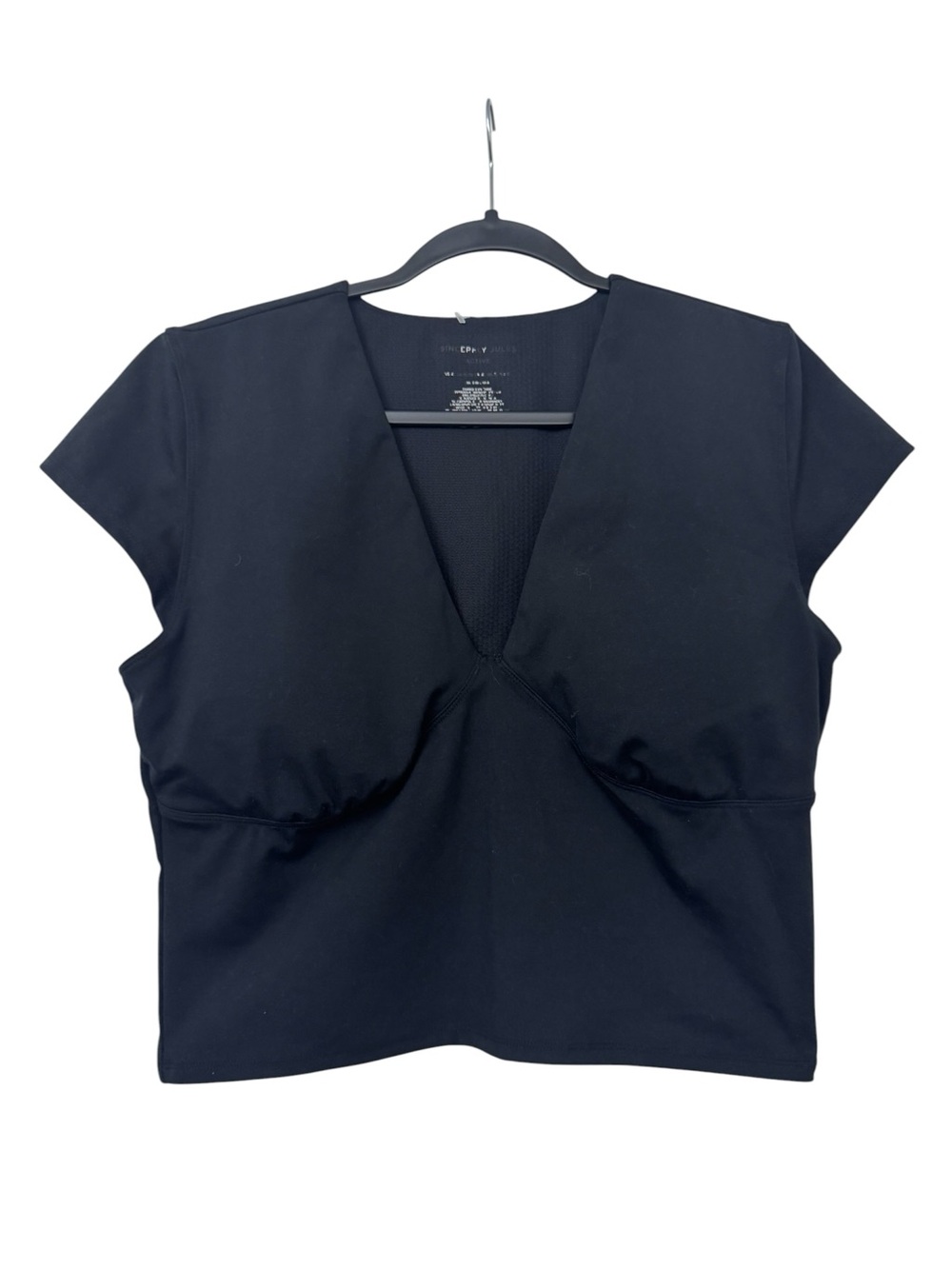 SINCERELY JULES Black V-Neck Short Sleeve Crop Top